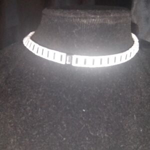 Silver and Black Choker Necklace